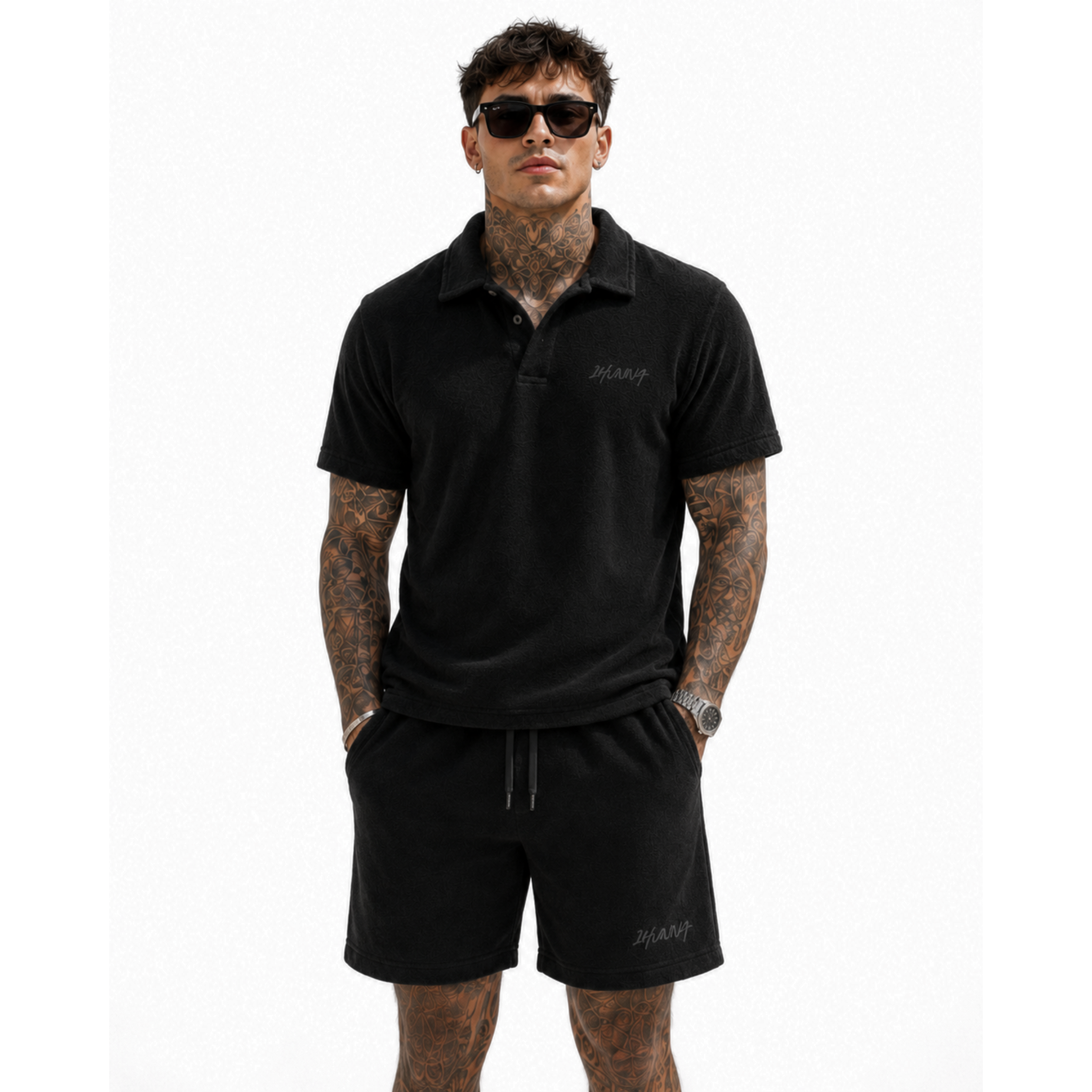 Casual Terry Polo -  Black | 1HUNNA