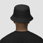 Black Casual Bucket Hat – plain back worn view