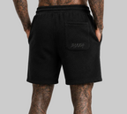 1HUNNA Casual Terry Shorts in black – back view