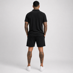 Casual Terry Polo & Shorts -  Black | 1HUNNA