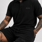 Casual Terry Polo & Shorts -  Black | 1HUNNA