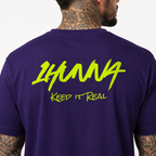 Signatures 009 T-shirt  - Purple & Neon Yellow| 1HUNNA