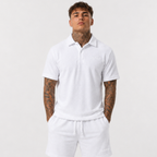 Casual Terry Polo & Shorts Set – White | 1HUNNA
