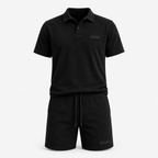 1HUNNA Casual Terry Set in black – front view