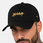 1HUNNA Signature Keep It Real Cap in black en goud – front view