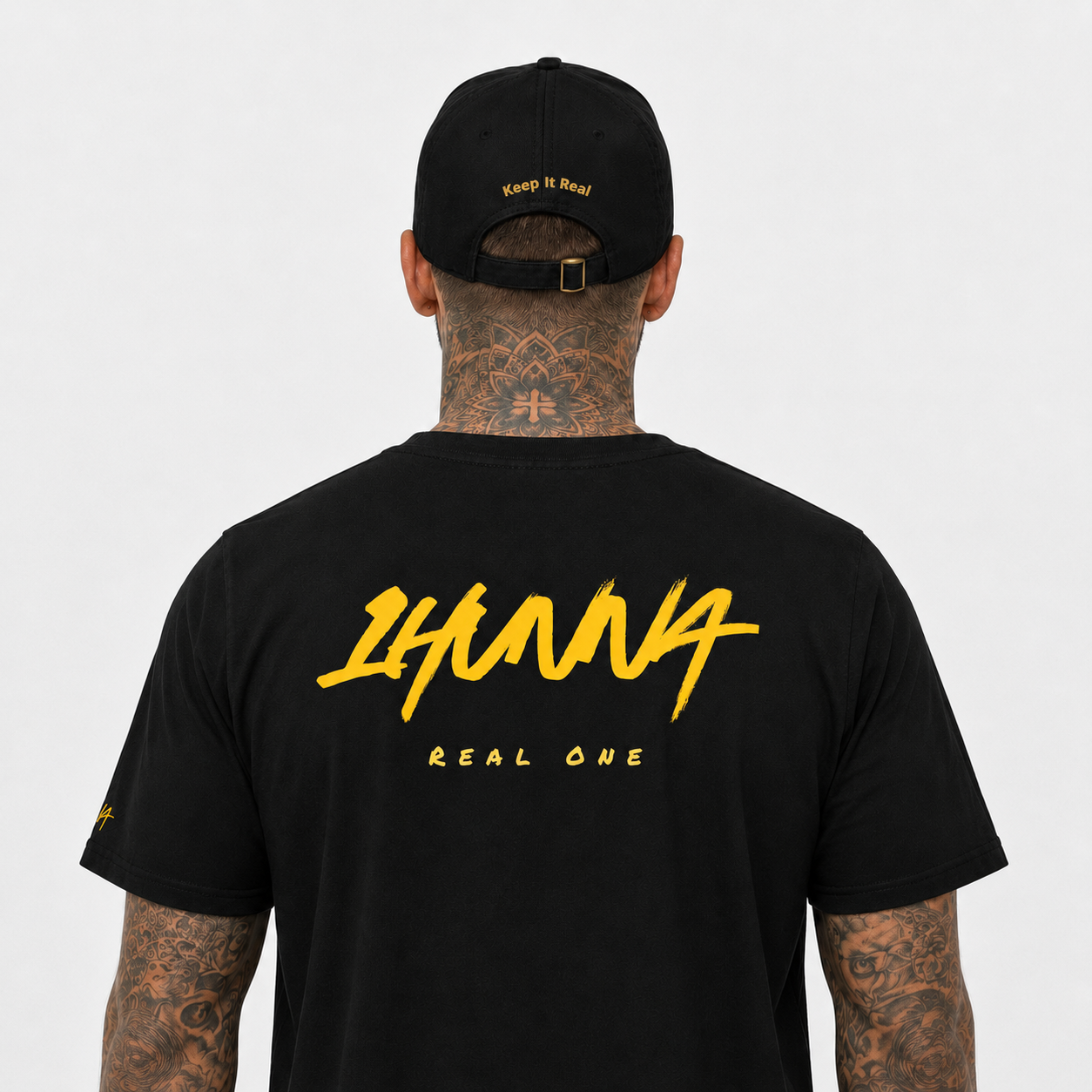 Signature Real One T-Shirt – Black & Gold | 1HUNNA
