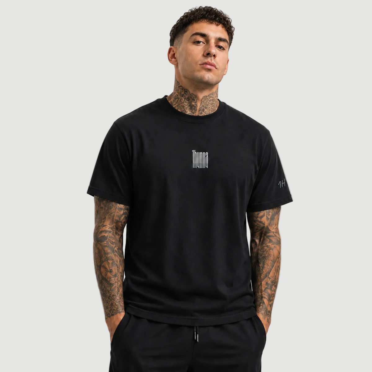 Black Signature Keep It Real T-shirt – front with small chest and sleeve marks