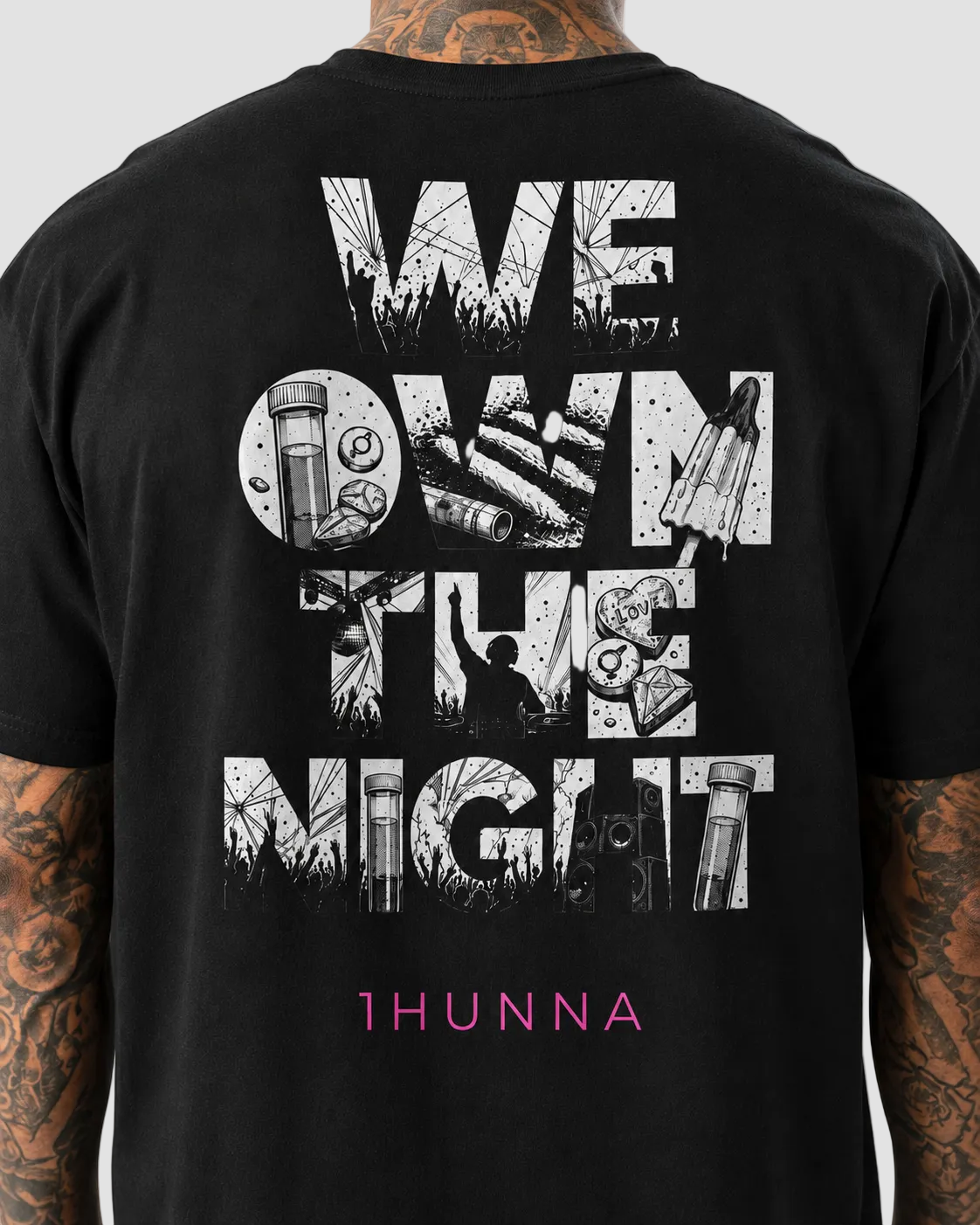 Black Gallery 009 We Own The Night T-shirt – We Own The Night back graphic detail