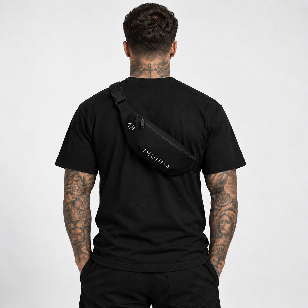 Black Signature 1H Bumbag – worn across the back
