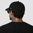 Black Casual Dad Hat – back strap and side 1H mark