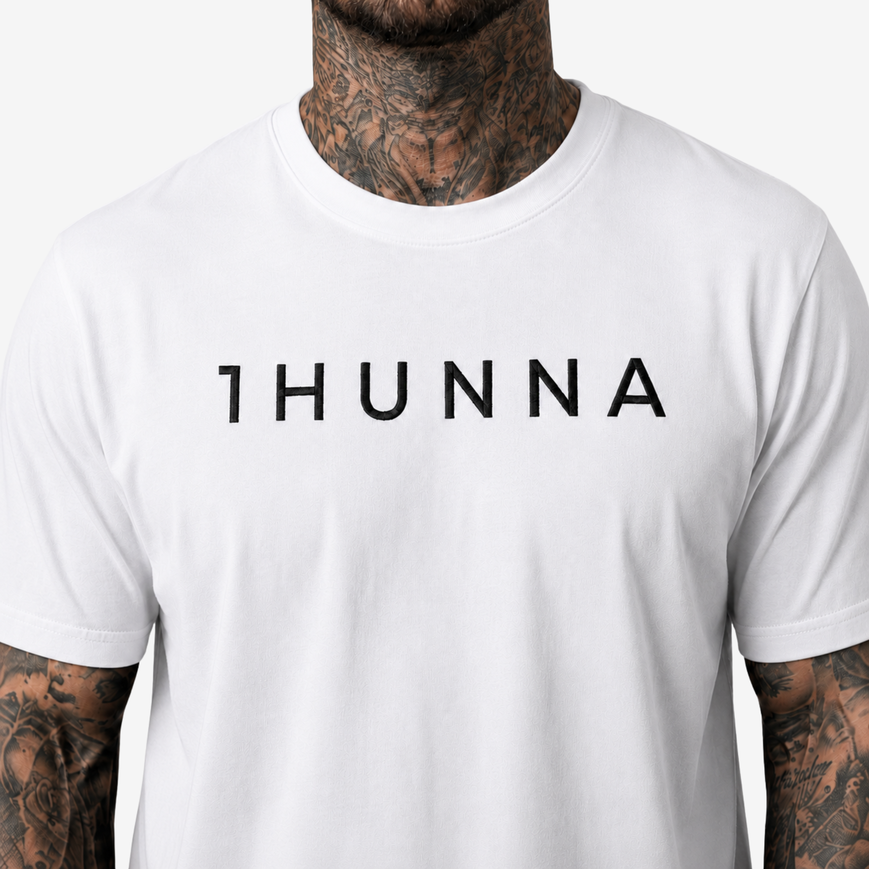 Casual Heavyweight T-Shirt – Zwart Wit | 1HUNNA