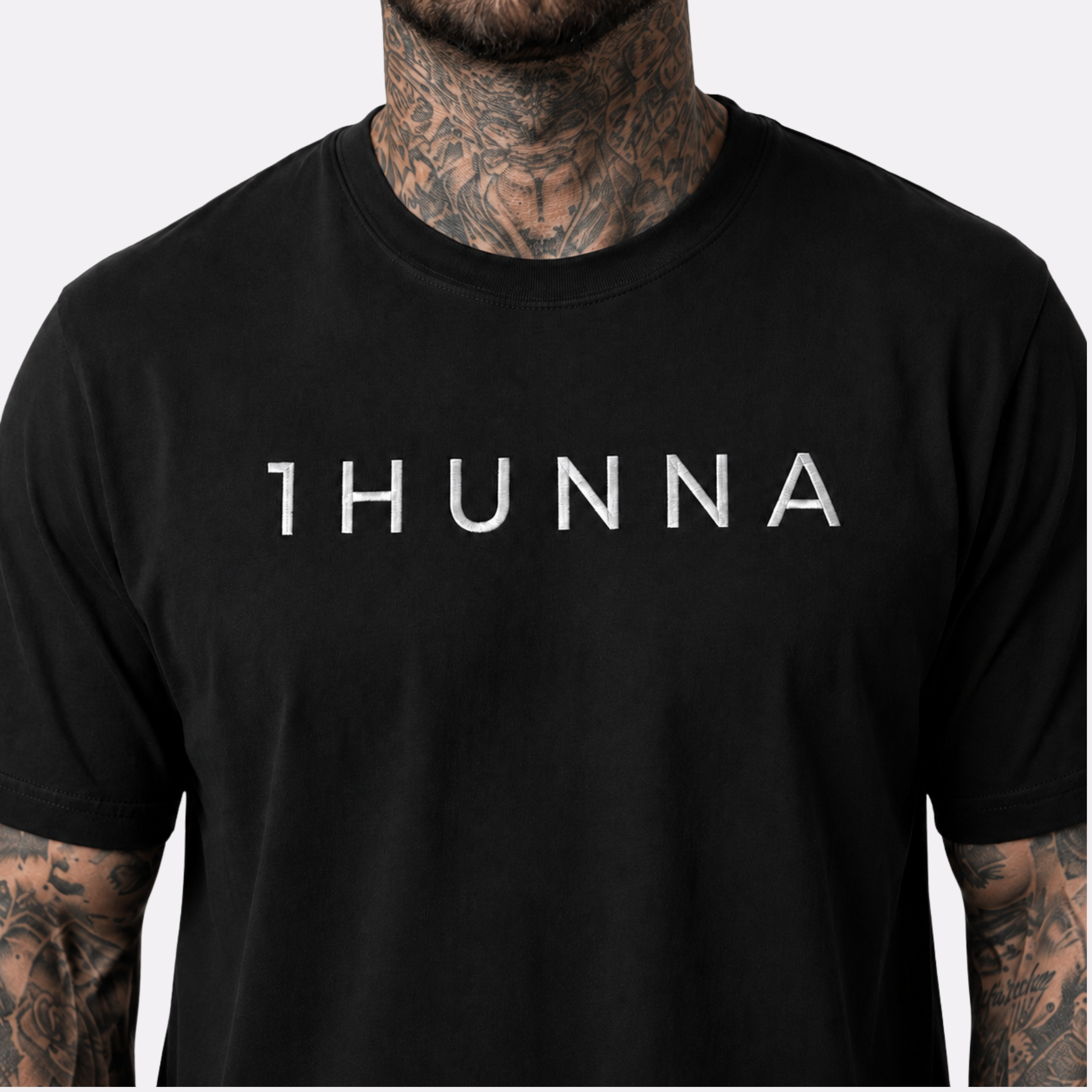 Casual Heavyweight T-Shirt – Zwart Wit | 1HUNNA