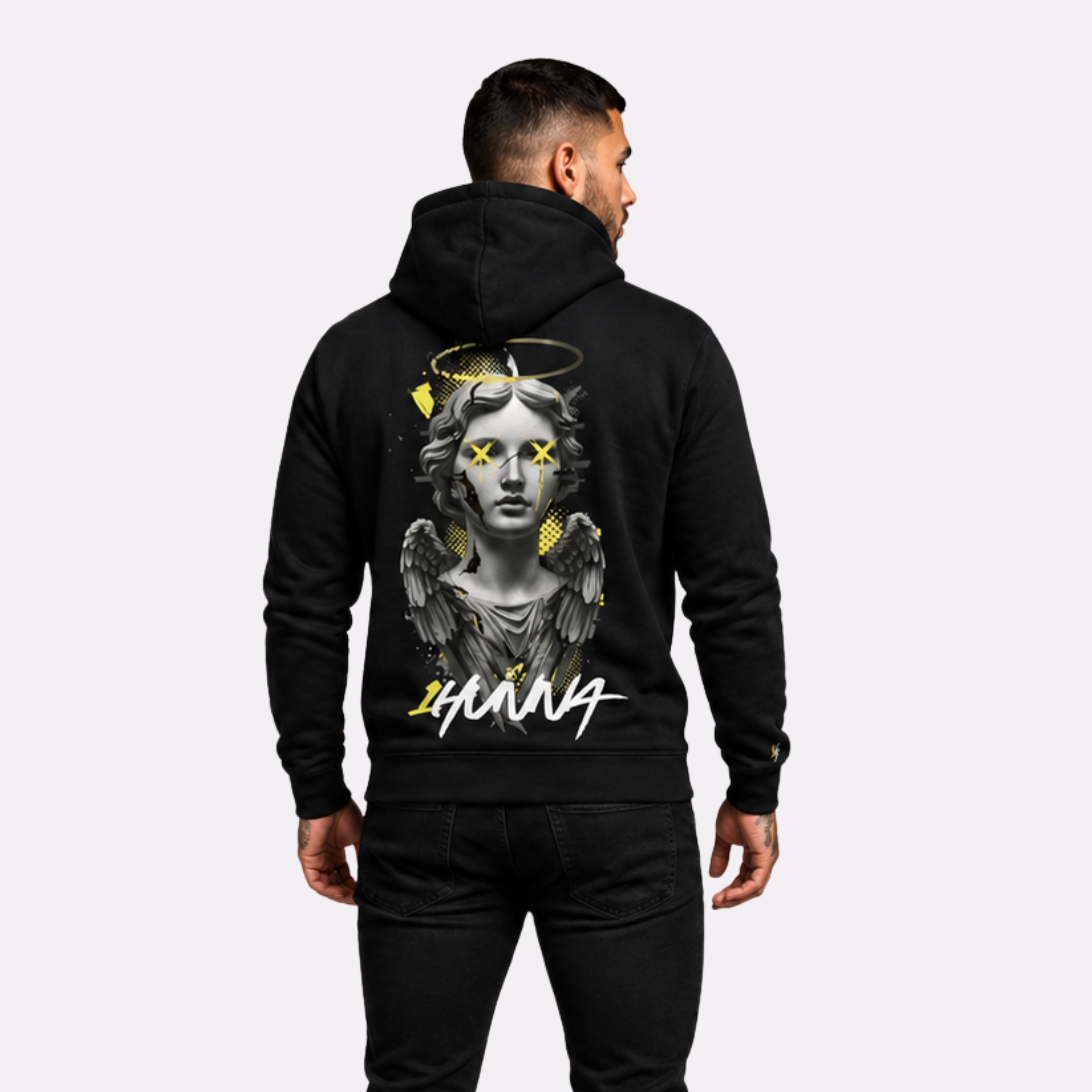 Gallery 002 Chaotic Angel Hoodie  - Black | 1HUNNA